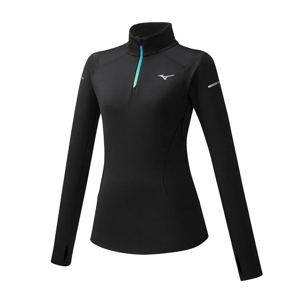 Sudaderas Mizuno Warmalite HZ Mujer Negras Baratas CFPQ-18297